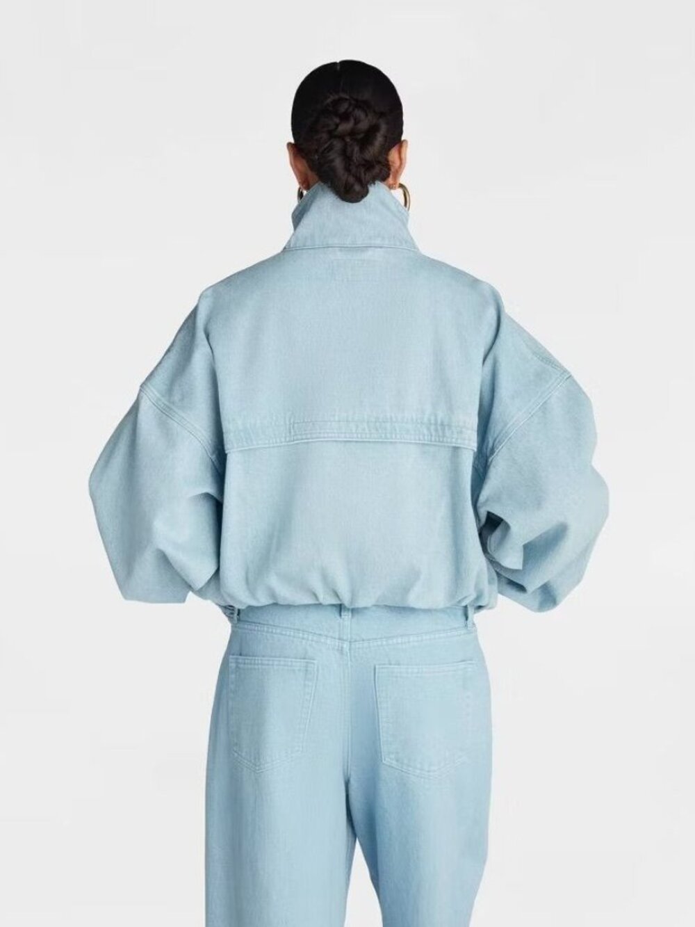 NEW KBB by KAHLANA Women's 'The Denim Bomber Jacket' - Medium Wash - Medium - Picture 2 of 11